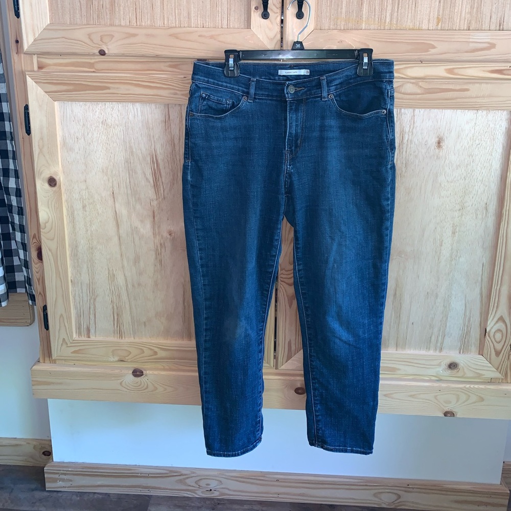 Levi’s Strauss Co classic capri blue denim jean size 29